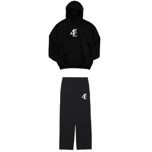 4ER Black Straight Leg Tracksuit